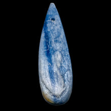 Load image into Gallery viewer, Kyanite 15.3g Teardrop Briolette Pendant Bead | 69x18x5mm | Blue Silver | 1 Bead