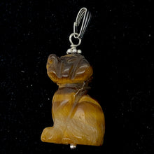 Load image into Gallery viewer, Tiger Eye Dog Pendant Necklace | Semi Precious Stone Jewelry | Sterling Silver |