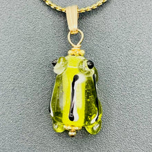 Load image into Gallery viewer, Lampwork Frog 14K Gold Filled Frog | 1" Long | Peridot | 1 Pendant |