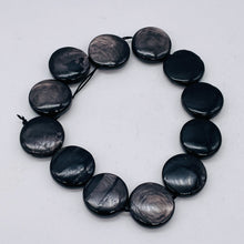 Load image into Gallery viewer, Mirrors Hypersthene 15mm Disc Bead 7.5 inch Strand for Jewelry Making 7425HS