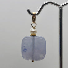Load image into Gallery viewer, Blue Chalcedony 14K Gold Filled Drop Pendant | 1 1/4" Long |