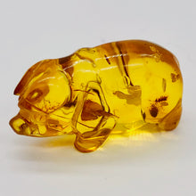 Load image into Gallery viewer, Amber carved Pig Talisman Worry-Stone | 39x25x7 mm | Orange | 1 Figurine |
