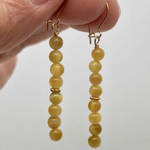 Load image into Gallery viewer, Tigereye 14K Gold Filled Earrings | 2 Inch Drop | Golden |