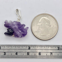 Load image into Gallery viewer, Amethyst Hand Carved Winged Dragon Sterling Silver Pendant | 1 3/16" | 509286AMS - PremiumBead Alternate Image 5