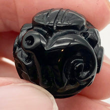 Load image into Gallery viewer, Hand Carved Black Onyx Long Life Dragon 20mm Pendant Bead 10766 - PremiumBead Alternate Image 2