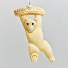 Load image into Gallery viewer, Waterbuffalo Bone Performing Bear | 58x32x6mm | Cream | 1 Bead - PremiumBead Primary Image 1