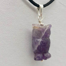 Load image into Gallery viewer, Amethyst Hand Carved Hooting Owl & Sterling Silver 1 3/8" Long Pendant 509297AMS - PremiumBead Alternate Image 10