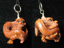 Load image into Gallery viewer, Hand Carved Boxwood Crouching Dragon Sterling Pendant 504128BDS - PremiumBead Alternate Image 11