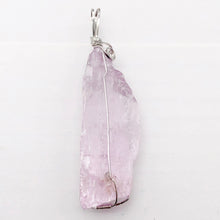 Load image into Gallery viewer, Kunzite Wire-Wrap Pink Crystal Sterling Silver Pendant | 2 5/8 Inch Long |