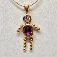 Load image into Gallery viewer, February! Crystal Kid Boy 22K Vermeil Pendant 9926Bb - PremiumBead Alternate Image 2