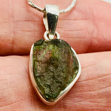 Load image into Gallery viewer, Moldavite Sterling Silver Drop | 1" Long | Green | 1 Pendant |