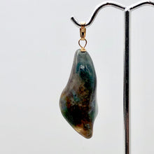 Load image into Gallery viewer, Fancy Jasper Calla Lily 14K Gold Filled Flower Pendant| 1 5/8" Long|Green Brown|