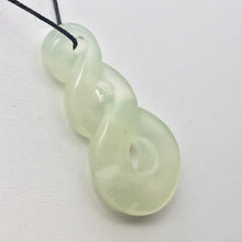 Load image into Gallery viewer, Hand Carved Natural Serpentine Infinity Pendant with Simple Black Cord 10821A - PremiumBead Alternate Image 2