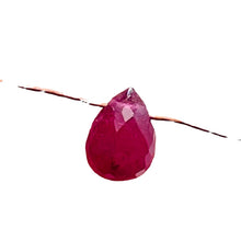 Load image into Gallery viewer, 1 Stunning Natural Red Ruby Faceted Briolette Bead 9667Ad