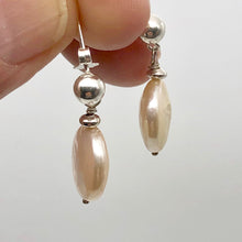 Load image into Gallery viewer, Natural Peach Coin FW Pearl Post Earrings | 1" Long | Peach | 1 Pair |