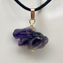 Load image into Gallery viewer, Amethyst Bunny Rabbit Pendant Necklace|Semi Precious Stone Jewelry|14k Pendant - PremiumBead Primary Image 1