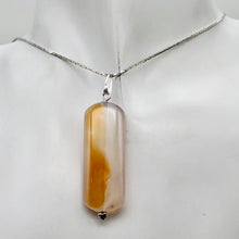 Load image into Gallery viewer, Red Orange Sardonyx Pendant with Sterling Silver Accent Bead | 2 1/4" Long |