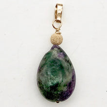 Load image into Gallery viewer, Rare Ruby Fuchsite Teardrop 14K Gold Filled Pendant | 18x12x5mm | 1 1/4" Long |
