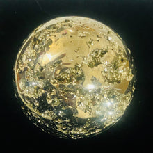 Load image into Gallery viewer, Pyrite Scry Crystal Round | Golden | 1 Sphere | | 45mm | 219g |