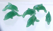 Load image into Gallery viewer, Jumping 2 Carved Green Aventurine Dolphin Beads | 25x11x8mm | Green - PremiumBead Alternate Image 2