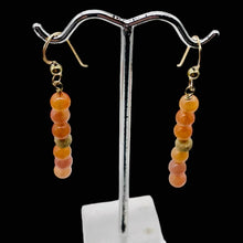 Load image into Gallery viewer, 14K Gold Filled Peach Chalcedony with Gold Disco Ball Earrings | 2 inches long |