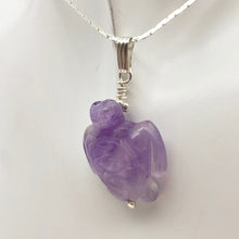 Load image into Gallery viewer, Majestic Hand Carved Amethyst Sea Turtle and Sterling Silver Pendant 509276AMDS - PremiumBead Alternate Image 7