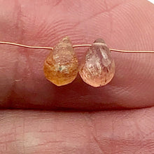 Load image into Gallery viewer, Imperial Topaz 2.5tcw Briolette | 7x4mm | Pink Orange | 2 Beads |