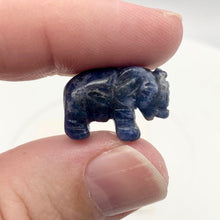 Load image into Gallery viewer, Wild 2 Hand Carved Sodalite Elephant Beads | 22.5x21x10mm | Blue white - PremiumBead Alternate Image 5