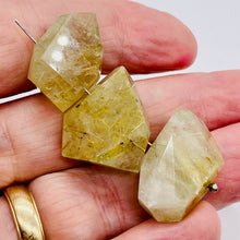Load image into Gallery viewer, 3 Rutilated Quartz Centerpiece Beads 10574A