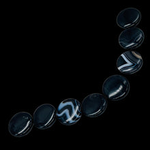 Load image into Gallery viewer, Black & White Sardonyx 25mm Coin Bead 8" Strand 10486HS