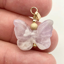 Load image into Gallery viewer, Flutter Carved Light Purple Amethyst Butterfly 14K Gold Filled Pendant 509256AMG - PremiumBead Alternate Image 10
