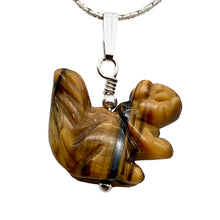 Load image into Gallery viewer, Nuts! Tiger'S Eye Squirrel Sterling Silver Pendant 509279TES