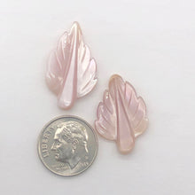 Load image into Gallery viewer, 2 Velvety Pink Mussel Shell Leaf Pendant Beads 4326B