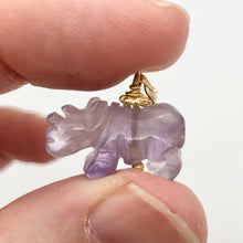 Load image into Gallery viewer, Hand Carved Rhino Amethyst Rhinoceros and 14k Gold Filled Pendant 509275AMLG - PremiumBead Alternate Image 7