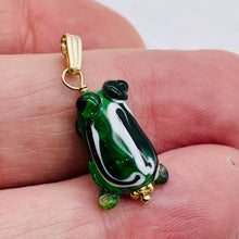 Load image into Gallery viewer, Lampwork Frog 14K Gold Filled Frog | 1" Long | Green | 1 Pendant |