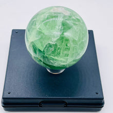 Load image into Gallery viewer, Fluorite Scry Sphere Round | 2 1/4" | Green/Clear | 1 Crystal Sphere |