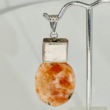 Load image into Gallery viewer, Sunstone Sterling Silver Drop/Dangle | 2 1/4" Long | Pink/Golden | 1 Pendant |