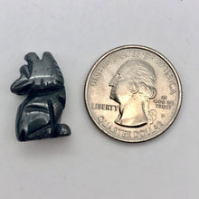Load image into Gallery viewer, Howling New Moon 2 Carved Hematite Wolf Coyote Beads | 21x11x8mm | Silver black - PremiumBead Alternate Image 9