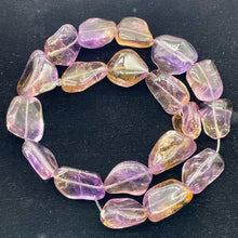 Load image into Gallery viewer, Ametrine Nugget Large Bead Strand | 25x18x14 to 21x15x12 | Purple/Gold| 19 Beads