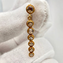 Load image into Gallery viewer, Solid 18K Natural, Untreated 14 Mine-Cut Or Rose Cut Diamond Earrings 6523 - PremiumBead Alternate Image 4