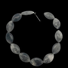 Load image into Gallery viewer, Misty Grey Tourmalated Quartz Bead 8" Strand |20mm | Grey | Flat Oval | 12 Bds|