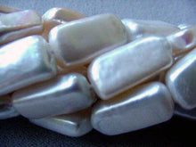 Load image into Gallery viewer, White Satin Rectangular Coin FW Pearl Strand 104454 - PremiumBead Alternate Image 2