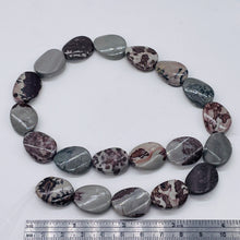 Load image into Gallery viewer, 4 Red Flower Apache Jasper Twist Oval Focal Beads 8900