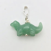 Load image into Gallery viewer, Aventurine Diplodocus Dinosaur Sterling Silver Pendant | 25x11.5x7.5mm (Diplodocus), 5.5mm (Bail Opening), 7/8" (Long) | Green - PremiumBead Alternate Image 12