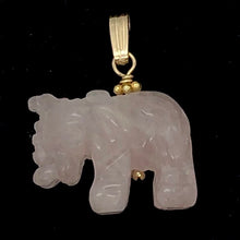 Load image into Gallery viewer, Rose Quartz Elephant Pendant Necklace|Semi Precious Stone Jewelry|Golden Pendant