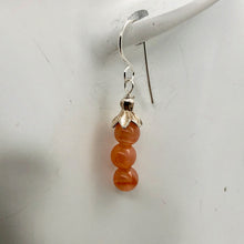 Load image into Gallery viewer, Sterling Silver Peach Chalcedony with Silver Accent Earrings | 1 3/8 inches long |
