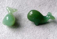 Load image into Gallery viewer, Splash 2 Adorable Green Aventurine Whale Beads | 20x13x11mm | Green - PremiumBead Primary Image 1