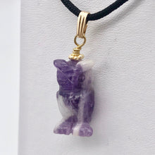 Load image into Gallery viewer, Amethyst Owl Pendant Necklace | Semi Precious Stone Jewelry | 14k Pendant - PremiumBead Alternate Image 3