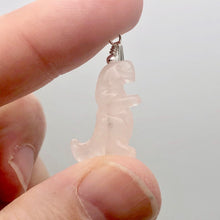 Load image into Gallery viewer, Rose Quartz Tyrannosaurus Rex Dinosaur Pendant Necklace|Sterling Silver Jewelry - PremiumBead Alternate Image 2