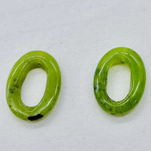 Load image into Gallery viewer, 2 Picture Frame Nephrite Jade 18x13mm Oval Beads 009387